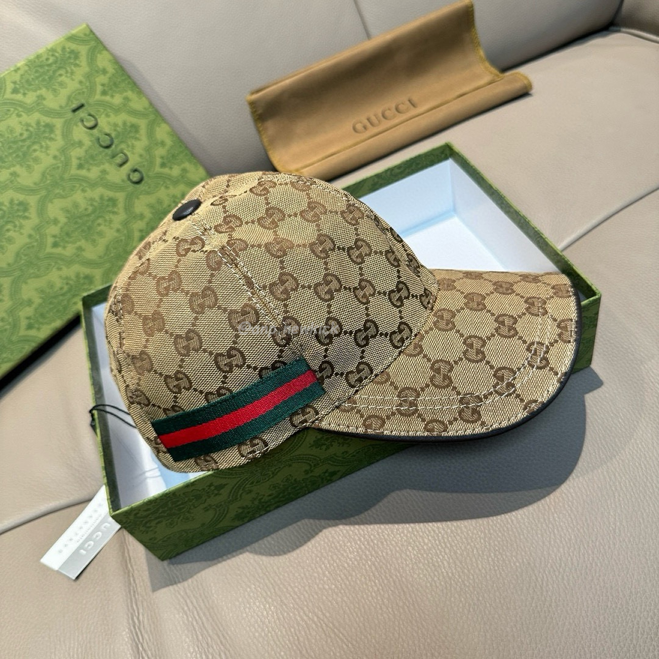 Gucci Gg Canvas Baseball Hat With Web (3) - www.newkick.vip
